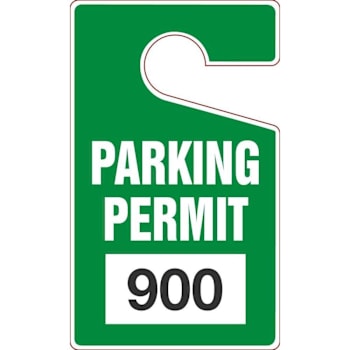 ACCUFORM 5x3 Vertical Parking Permit Green 900-999 Package of 100