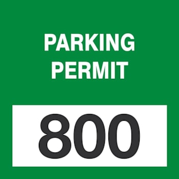 ACCUFORM 3x3 Cling Label Parking Permit Green 800-899 Package of 100