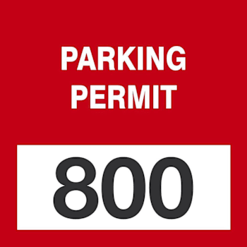 ACCUFORM 3x3 Cling Label Parking Permit Red 800-899 Package of 100