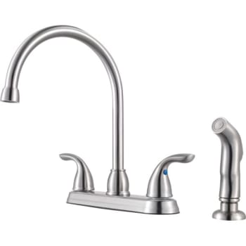 Pfister Kitchen Faucet Stainless Steel Two Handle With Spray