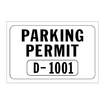 Hy-Ko Brands 3 x2" White Permit Bumper Decal Numbered Package of 100
