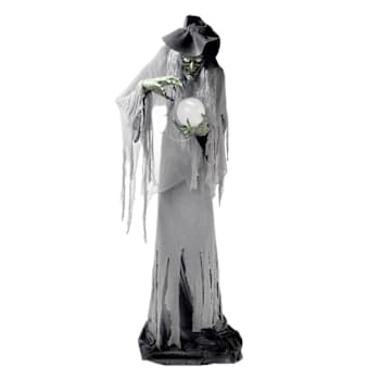 Haunted Hill Farm 9'10" Towering Witch With Magic Ball Animatronic