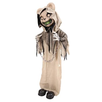 Haunted Hill Farm 3.3' Standing Animated Burlap Bear Animatronic