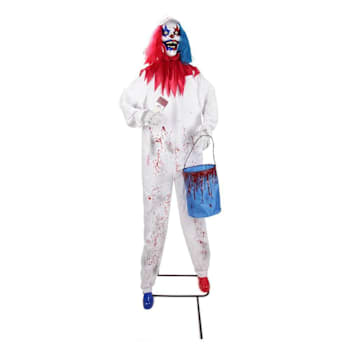 Haunted Hill Farm 7' Standing Animated Painting Clown Animatronic