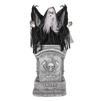 Haunted Hill Farm 3' Creepy Girl Rising From Tombstone With Animated Wings
