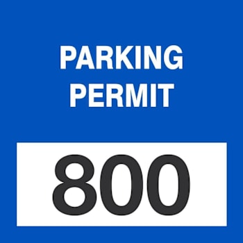 Accuform 3X3 Cling Label Parking Permit Blue 800-899 Package Of 100