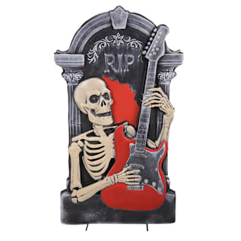 Haunted Hill Farm 3' Tombstone Skeleton Guitarist