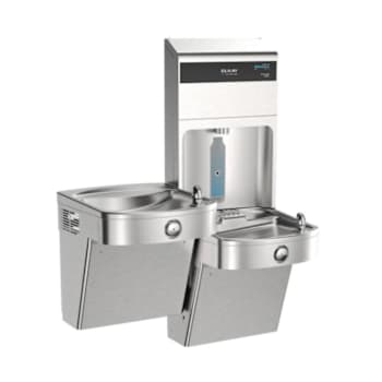 Elkay Pro Filtration Connected Bottle Filling Station & Bilvl Ada Cooler Refrig