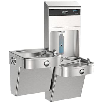 Elkay Pro Filtration Connected Bottle Filling Station & Bi-Level Ada Clr Refrig