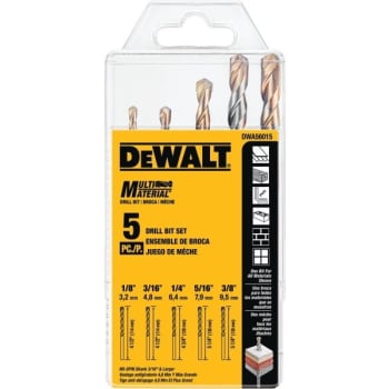 Image for Dewalt Multi-material Drill Bit Set, 5 Piece from HD Supply