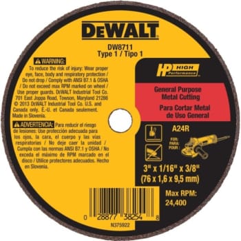 Image for Dewalt Abrasive A60t Wheel, 3x1/16x3/8 from HD Supply