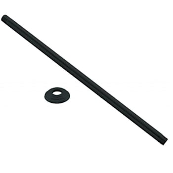 WESTBRASS 1/2" IPS x 36" Ceiling Mount Brass Shower Arm w/ Flange, Matte Black