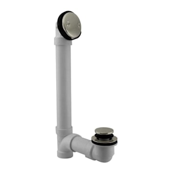 WESTBRASS Sch 40 PVC Tip-Toe Bath Drain Waste Kit w/ Faceplate in Satin Nickel