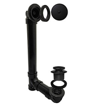 WESTBRASS Sch 40 ABS Tip-Toe Bath Drain Waste Kit w/ Faceplate in Matte Black