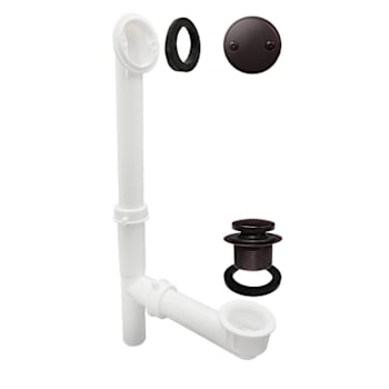 WESTBRASS Tubular Tip-Toe Bath Drain Waste Kit w/ Faceplate Oil Rubbed Bronze