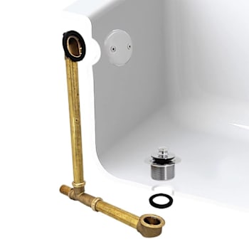 WESTBRASS Above-Floor Brass Tubular Lift and Turn Bath Drain Waste Kit in Chrome