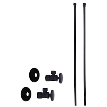 WESTBRASS Faucet Supply Line Kit w/ 2 Risers & 2 Angle Valves, Matte Black