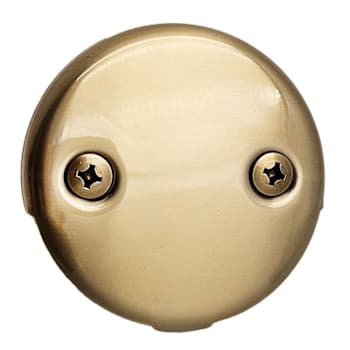 WESTBRASS 2-Hole Bathtub Overflow Faceplate with Screws in Champagne Gold
