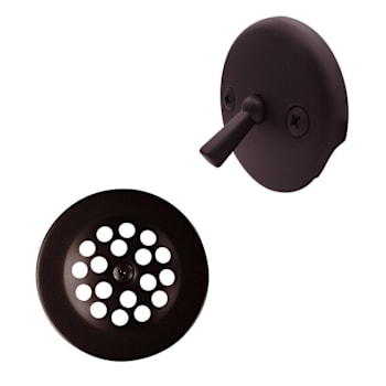 WESTBRASS Trip Lever Faceplate and Tub Strainer in Oil Rubbed Bronze