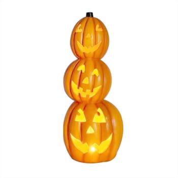 Haunted Hill Farm 36" Jack-O-Lantern Stack Statue With LED Lights