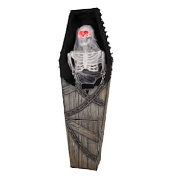 Haunted Hill Farm Life Size Animated Reaper In Coffin
