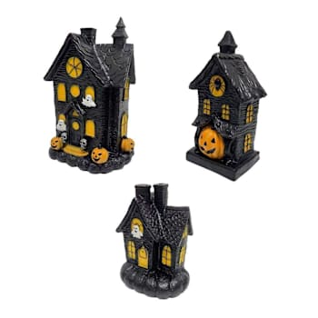 Haunted Hill Farm 3-Piece Spooky Lighted LED Haunted House Set