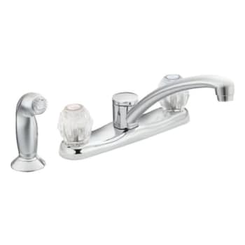 Image for Moen Chateau Two-Handle Low Arc Kitchen Faucet With Spray, Chrome Finish from HD Supply