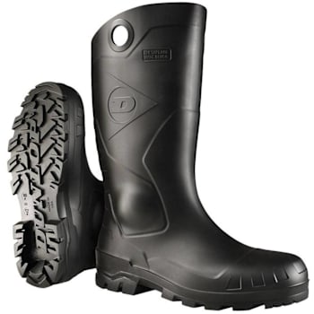 Dunlop Boot Waterproof Size 14 Plain Toe Pvc 14" Black Chem Resistant Chesapeake