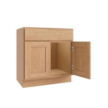 CNC Cabinetry Luxor Double Door Sink Base Cabinet, 42"W x 21"D, Harvest
