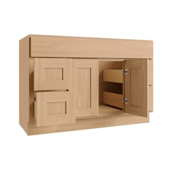 CNC Cabinetry Luxor Double Door Sink Base Cabinet, 4 Drawers, 48"W, Harvest