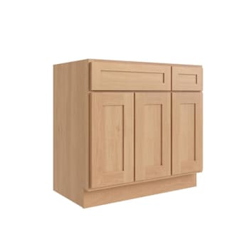 CNC Cabinetry Luxor Three Door Vanity Base Cabinet, 5 Piece, 42"W x 21"D Harvest