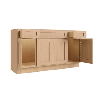 CNC Cabinetry Luxor Four Door Vanity Base Cabinet, 5 Piece, 54"W x 21"D, Harvest
