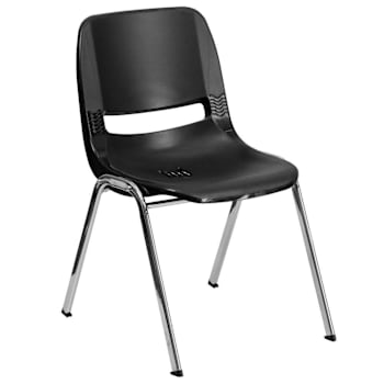 Flash Furniture Hercules Series 880Lb Capacity Black Ergonomic Shell Stack Chair