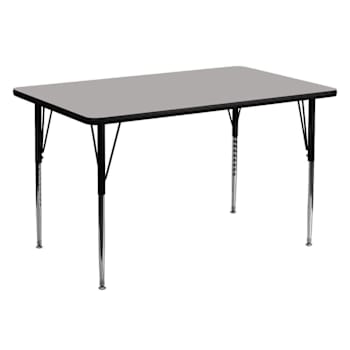Flash Furniture Wren 30X60" Grey Activity Table Standard Height Adjustable Legs