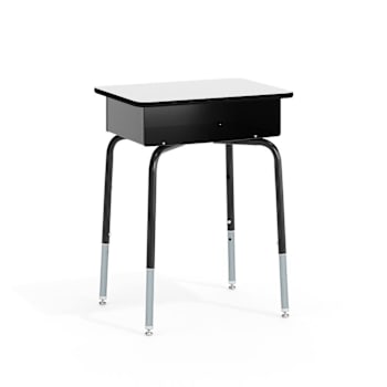 Flash Furniture Billie Student Desk with Open Front Metal Book Box - Gray