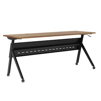 Flash Furniture Davis 72x24 Flip Training Table Walnut/Black