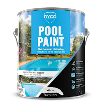 Dyco Pool Paint Waterborne Acrylic Coating, White, 1 Gallon