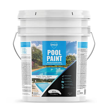 Dyco Pool Paint Waterborne Acrylic Coating, White, 5 Gallon