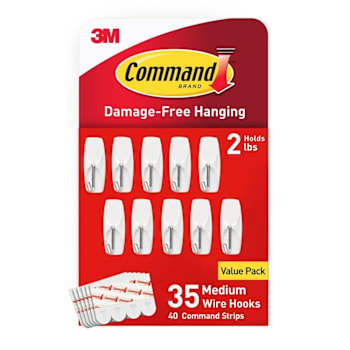Command™ Medium Wire Hooks 17065-S35NA 35 Hooks per Pack Case Of 140