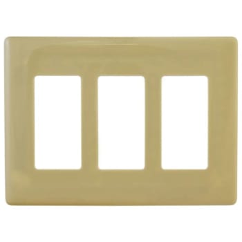 Hubbell Wiring 3-Gang Decorator Wallplate, Snap-On, Ivory, Package Of 10