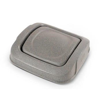 Toter Slimline 25 Gal. Square Swinging Trash Can Lid - Graystone