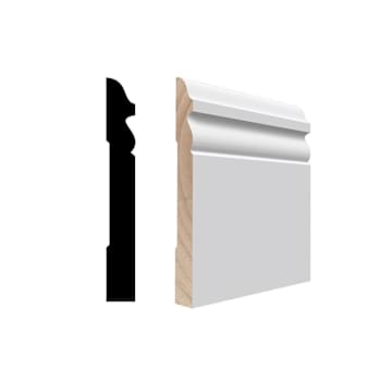Reso 9/16" x 4-1/4" x 96" Primed Finger-Joined Wood Pine Baseboard, 10 Pieces