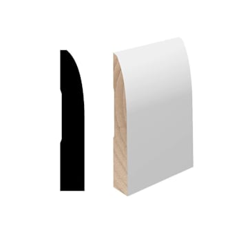 Reso 9/16" x 3-1/4" x 96" Primed Finger-Joined Wood Pine Baseboard, 5 Pieces
