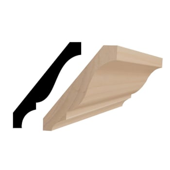Reso 9/16"x4-1/4"x96" Stainable Finger-Joined Wood Pine Crown Molding, 1 Piece