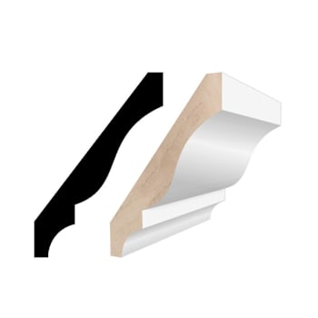 Reso 9/16"x3-5/8"x96" Primed Finger-Joined Wood Pine Crown Molding, 10 Pieces