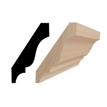 Reso 9/16"x3-1/4"x96" Stainable Finger-Joined Wood Pine Crown Molding, 10 Pieces