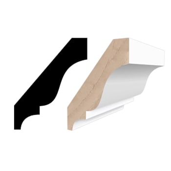Reso 9/16" D x 2-3/4" W x 96" L Primed Finger-Joined Pine Crown Molding, 1 Piece