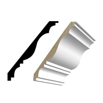 Reso 9/16" D x 6-1/4" W x 96" L Primed Finger-Joined Pine Crown Molding, 1 Piece