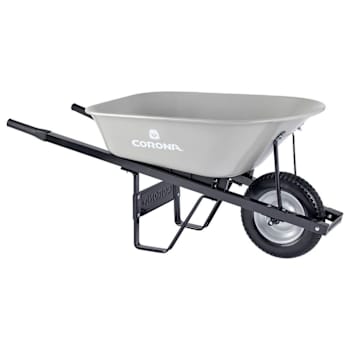 Corona Tools 6 Cu. Ft. Steel Wheelbarrow Steel Handles Flat Free Tire