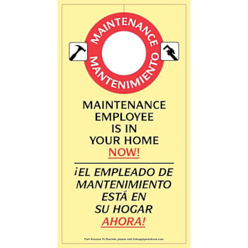 Hy-Ko 2-Sided Bilingual Maintenance Tag 3.5 X 7" Package Of 100